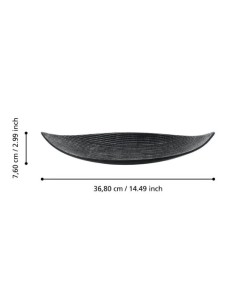 Ciotola centrotavola svuotatasche in ceramica nero e argento, 36,8x17 cm | Eglo -EGLO 2