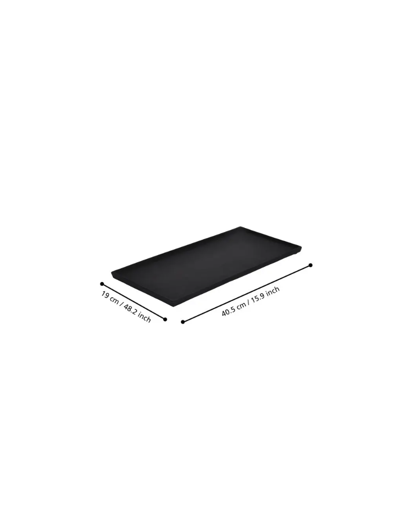 Vassoio decorativo rettangolare in alluminio nero, collezione Forleyet | Eglo -EGLO