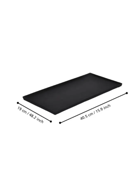 Vassoio decorativo rettangolare in alluminio nero, collezione Forleyet | Eglo -EGLO
