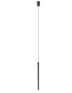 Lampada a sospensione LED Nikos, cilindro rigato alluminio nero, 8 W 3000 K | Redo
