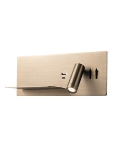 Applique LED Brook bronzo antico con ripiano, USB e testa orientabile, 8+3 W | Redo -REDO GROUP