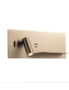 Applique LED Brook bronzo antico con ripiano, USB e testa orientabile, 8+3 W (v.2) | Redo -REDO GROUP