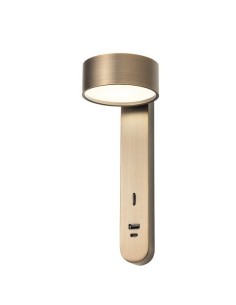 Applique LED orientabile bronzo anticato con porta USB A+C e interruttore, 6 W | Redo -REDO GROUP
