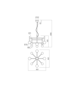 Lampadario LED Bolla Ø 65 marrone opaco con sfere in vetro soffiato, 42 W CCT | Redo -REDO GROUP 2