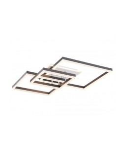 Plafoniera LED Sami squadrata in metallo bianco e alluminio nero, 120 W CCT | Redo -REDO GROUP