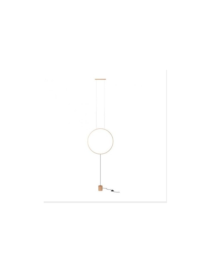 Piantana LED ad anello Ø 61 cm in alluminio oro opaco e silicone opalino, 19 W | Redo -REDO GROUP