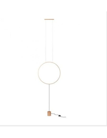 Piantana LED ad anello Ø 61 cm in alluminio oro opaco e silicone opalino, 19 W | Redo -REDO GROUP