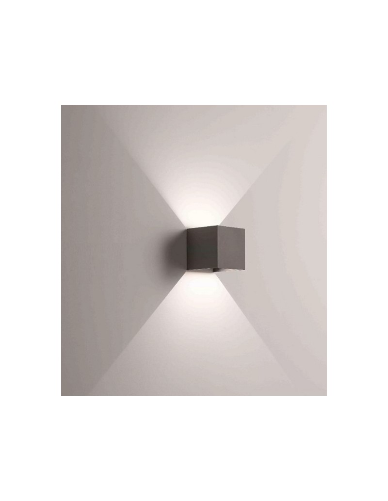 Applique LED a cubo antracite doppio fascio regolabile, 16 W 4000 K, IP54 | Affralux -AFFRALUX