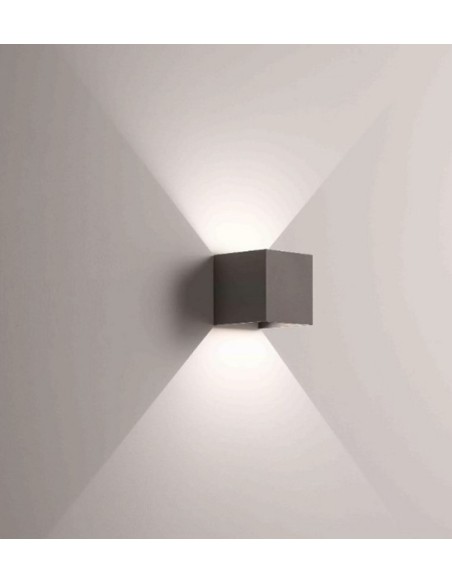 Applique LED a cubo antracite doppio fascio regolabile, 16 W 4000 K, IP54 | Affralux -AFFRALUX