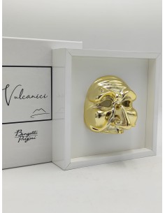 Quadretto Pulcinella bianco e oro in MDF 17,5 cm, scatola intestata | Bongelli Preziosi -BONGELLI PREZIOSI