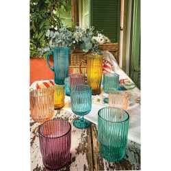 Plissé set 6 bicchieri in vetro colori assortiti, 25 cl | Brandani -BRANDANI 2