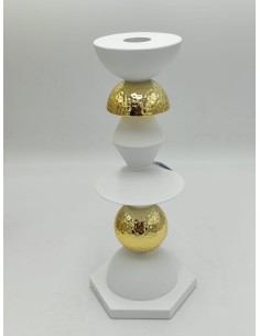 Liberty portacandele bianco e oro H 27 cm | Bongelli Preziosi -BONGELLI PREZIOSI