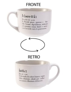 Tazza latte Jumbo Victionary con scritta Latte & Biscotti | Villa d'Este -VILLA D' ESTE