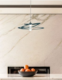 Lampada a sospensione Dilate Ø 60 in metallo blu Mediterranean, E27 | Lumicom -LUMICOM