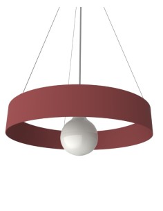 Lampada a sospensione Halo Ø 40 cm in metallo, finitura cowhide red, E27 | Lumicom -LUMICOM