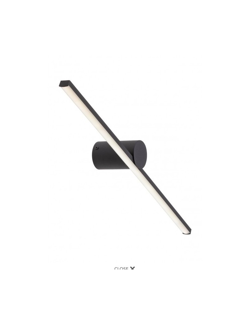 Applique LED Row lineare 60 cm in alluminio nero opaco, 12 W 4000 K, anti-umidità | Redo -REDO GROUP