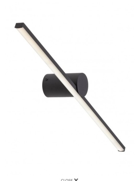 Applique LED Row lineare 60 cm in alluminio nero opaco, 12 W 4000 K, anti-umidità | Redo -REDO GROUP