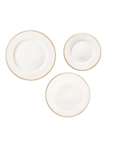 Set 18 piatti Filo Oro in new bone china | Brandani -BRANDANI
