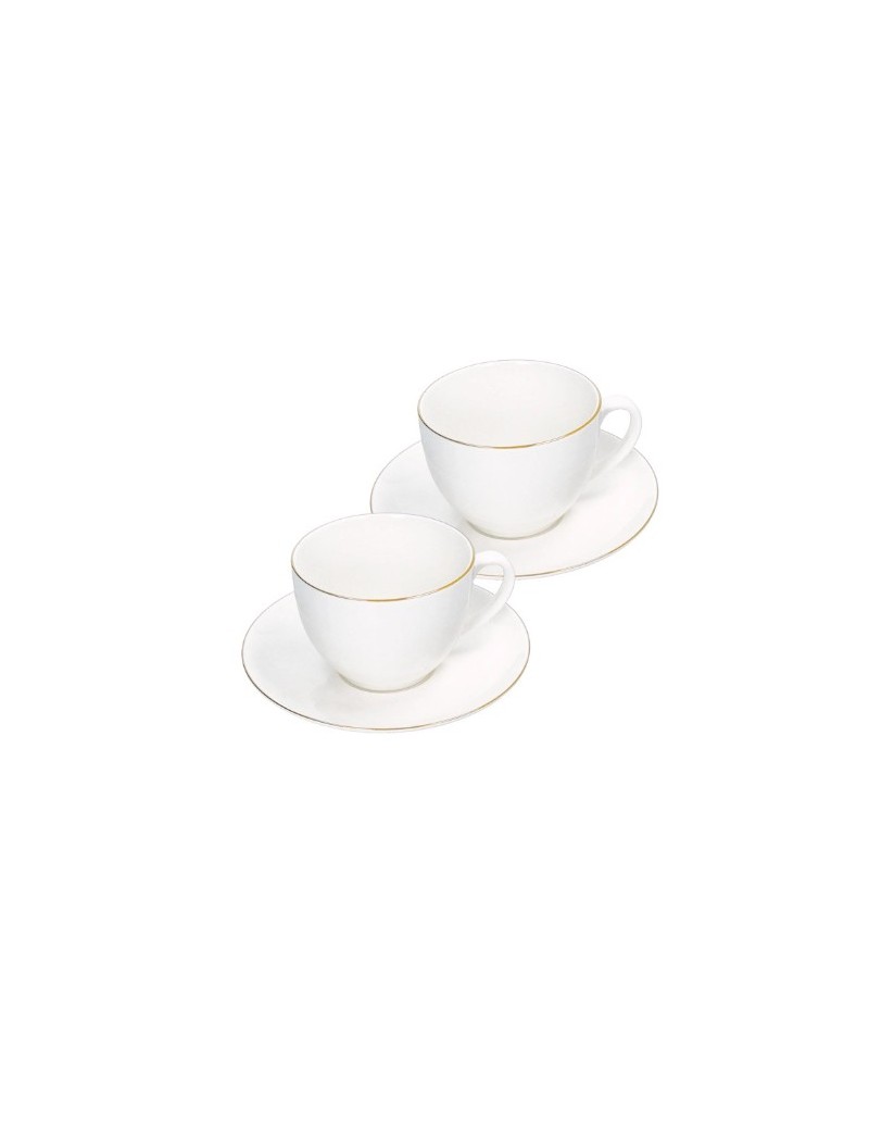 Set 2 tazzine con filo oro in new bone china | Brandani -BRANDANI