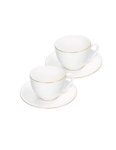 Set 2 tazzine con filo oro in new bone china | Brandani -BRANDANI