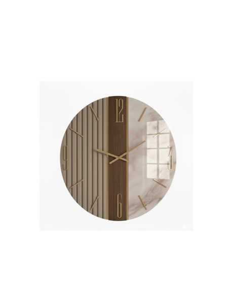 Orologio da parete Astro Ø 80 cm in vetro specchio cannettato e resina marmo | Artidea -ARTIDEA