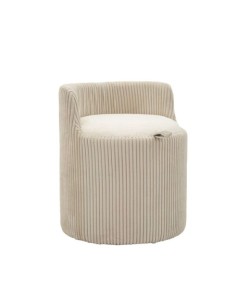 Pouf contenitore Dublino in tessuto beige Ø 47 cm | Mauro Ferretti -MAURO FERRETTI