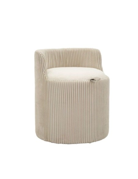 Pouf contenitore Dublino in tessuto beige Ø 47 cm | Mauro Ferretti -MAURO FERRETTI