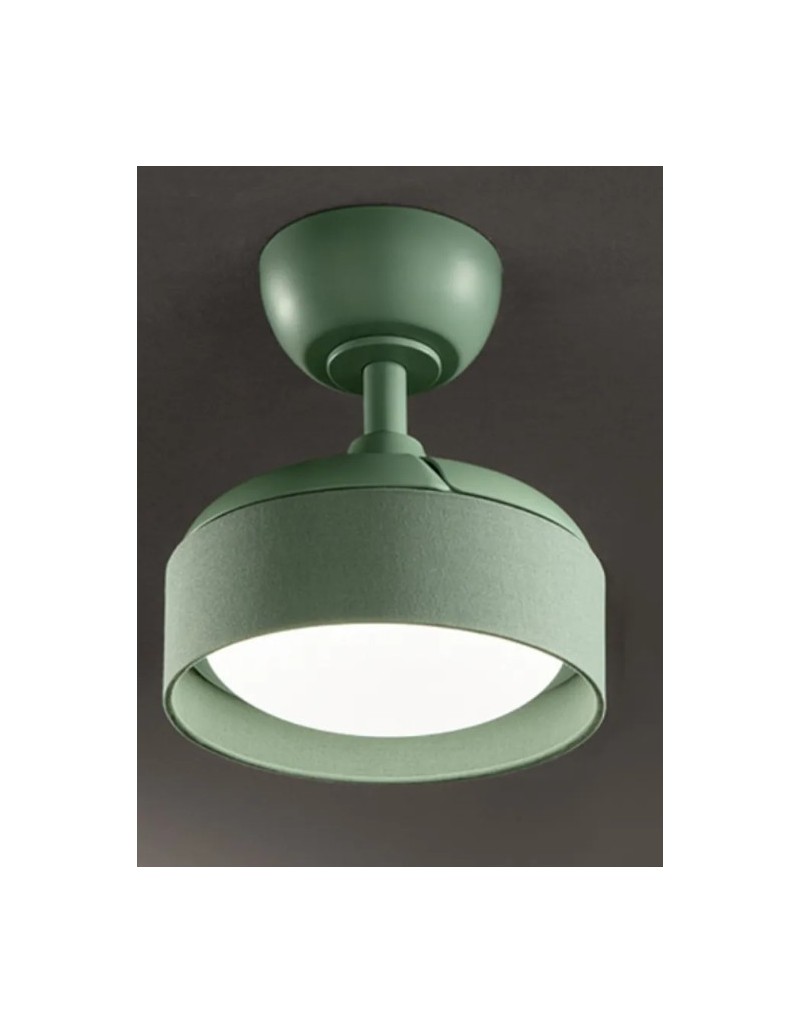 Ventilatore da soffitto con luce LED 22 W CCT e telecomando, verde bosco opaco | Perenz -PERENZ