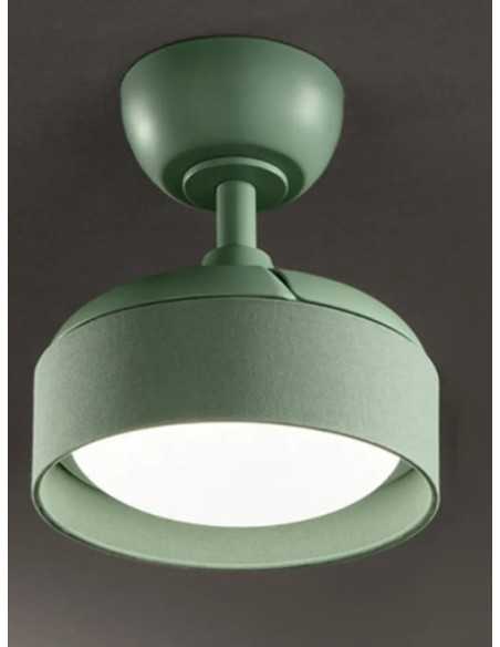 Ventilatore da soffitto con luce LED 22 W CCT e telecomando, verde bosco opaco | Perenz -PERENZ