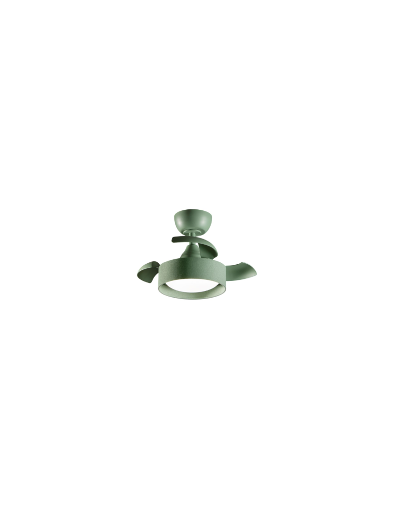Ventilatore da soffitto con luce LED 22 W CCT e telecomando, verde bosco opaco | Perenz -PERENZ