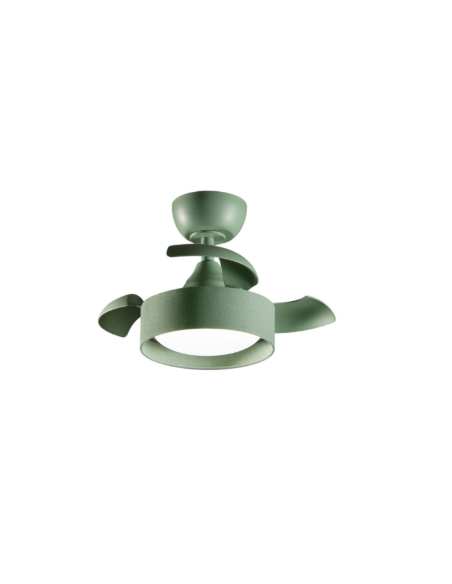 Ventilatore da soffitto con luce LED 22 W CCT e telecomando, verde bosco opaco | Perenz -PERENZ