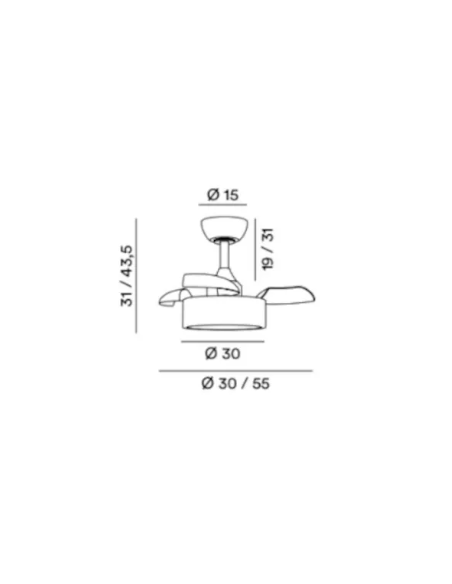 Ventilatore da soffitto con luce LED 22 W CCT e telecomando, verde bosco opaco | Perenz -PERENZ