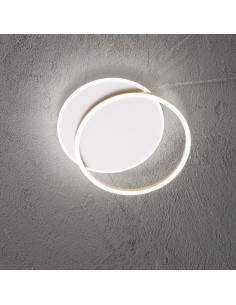 Plafoniera LED Orbit ovale 67x55 cm bianca con anello oro, 60 W 3000 K, 4.200 lm | Perenz -PERENZ