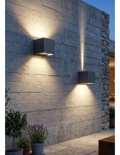 Applique LED da esterno Perth AP cubo nero biemissione, 10 W CCT, IP65 | Top Light -TOP LIGHT