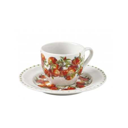 Le Primizie set 4 tazzine da caffè in new bone china | Brandani -BRANDANI