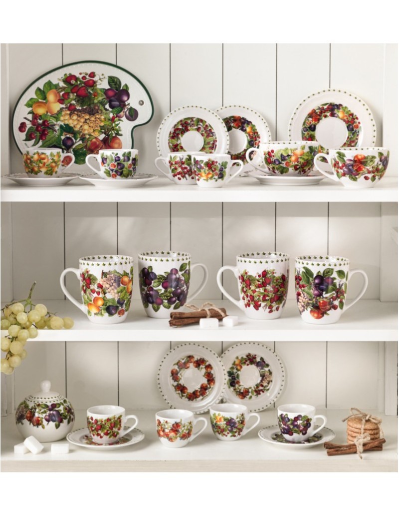Le Primizie set 4 tazzine da caffè in new bone china | Brandani -BRANDANI