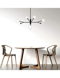 Lampadario a sospensione Cosmo 8 luci in vetro borosilicato, nero e oro | Sforzin Miloox -SFORZIN - MILOOX
