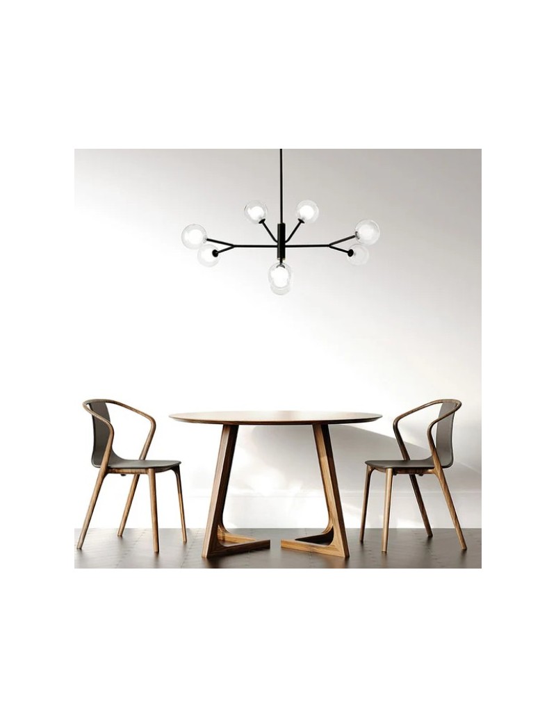 Lampadario a sospensione Cosmo 8 luci in vetro borosilicato, nero e oro | Sforzin Miloox -SFORZIN - MILOOX