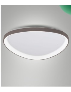 Plafoniera LED Quirk anello Ø 80 cm in metallo tortora, 75 W CCT dimmerabile | Fabas Luce -FABAS LUCE 2