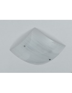 Plafoniera quadrata 40x40 in vetro bianco a righe, 2 luci E27 | GM Illuminazione