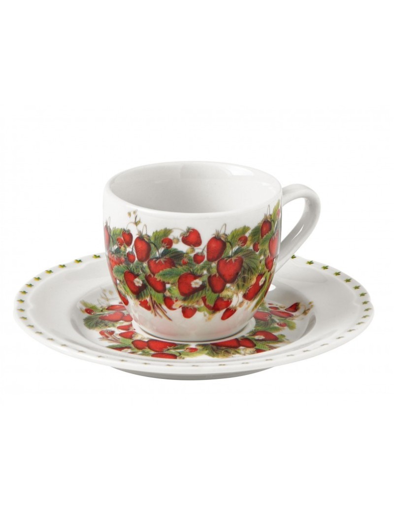 Le Primizie set 4 tazzine da caffè in new bone china | Brandani -BRANDANI