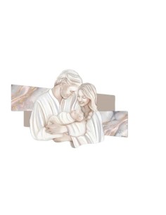 Capoletto 92x65 cm in legno laccato a mano tortora e bianco con pietre colorate | Artidea -ARTIDEA