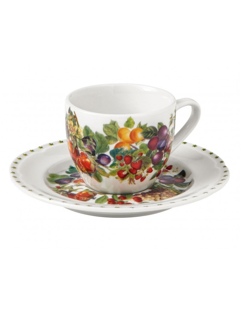 Le Primizie set 4 tazzine da caffè in new bone china | Brandani -BRANDANI