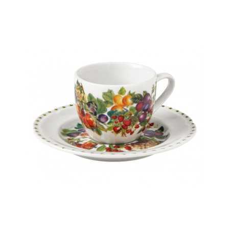 Le Primizie set 4 tazzine da caffè in new bone china | Brandani -BRANDANI