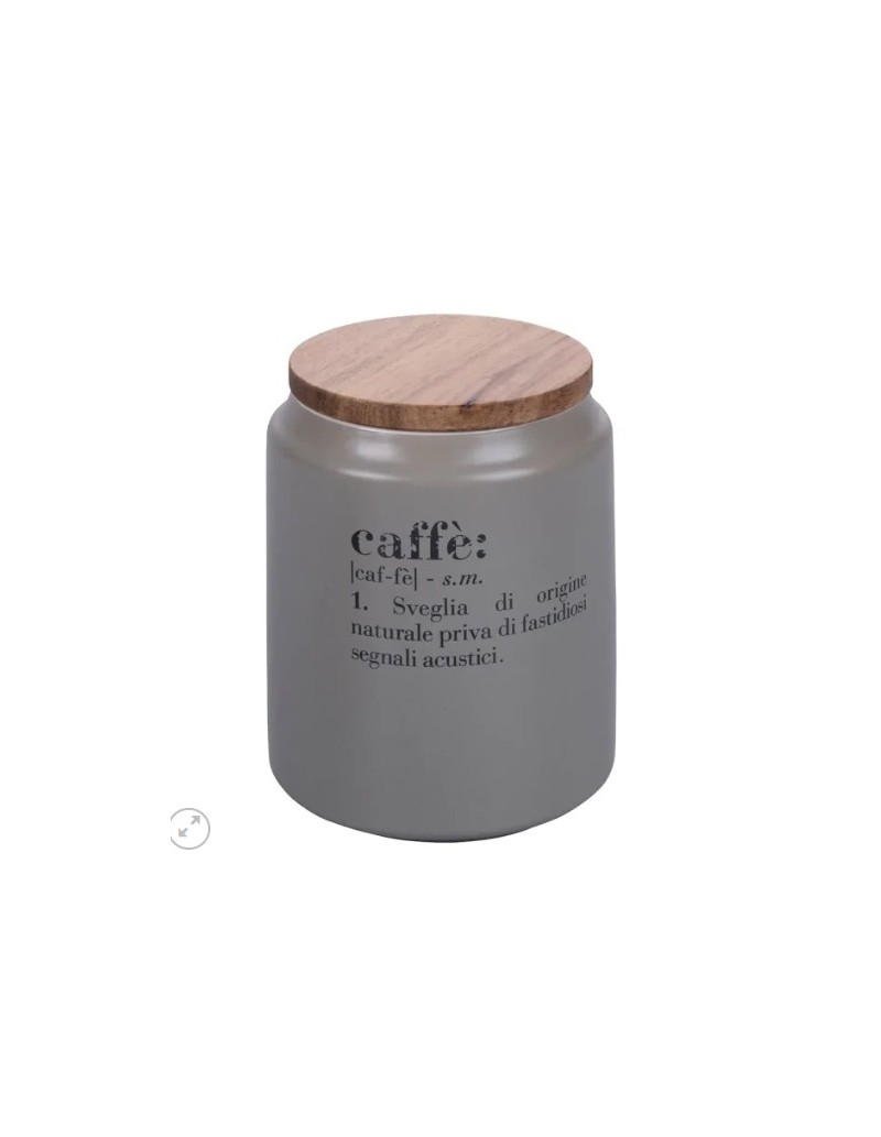 Barattolo caffè Victionary in gres grigio con tappo in bambù, 800 ml | Villa d'Este -VILLA D' ESTE