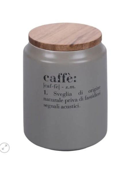 Barattolo caffè Victionary in gres grigio con tappo in bambù, 800 ml | Villa d'Este -VILLA D' ESTE