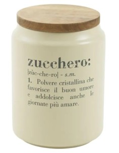 Barattolo zucchero Victionary in ceramica beige con tappo in bambù, 1100 ml | Villa d'Este