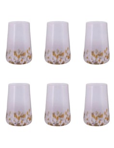 Lilia Gold set 6 bicchieri acqua con gocce opache e bronzo, 590 ml | Villa d'Este -VILLA D' ESTE
