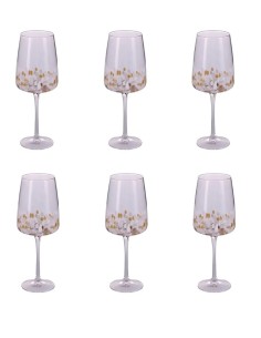 Lilia Gold set 6 calici vino bianco con gocce opache e bronzo, 500 ml | Villa d'Este -VILLA D' ESTE