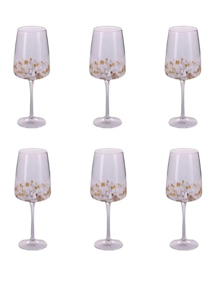 Lilia Gold set 6 calici vino bianco con gocce opache e bronzo, 500 ml | Villa d'Este -VILLA D' ESTE